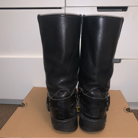 VINTAGE HARLEY DAVIDSON LEATHER MOTORCYCLE RIDER BOOTS (US10/UK9) - Picture 3 of 11